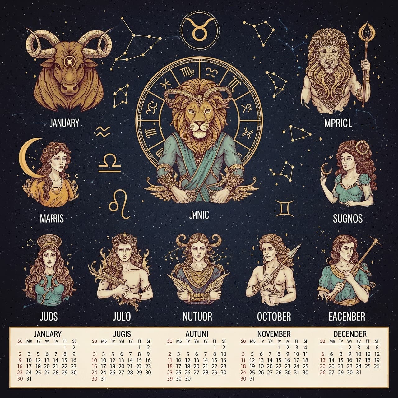 Mystical Calendar Background